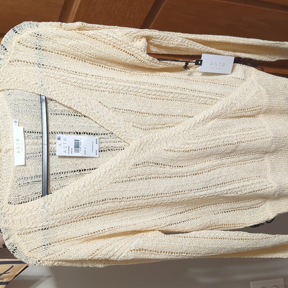 ASTR sheer cream sweater - Picture 2 of 3